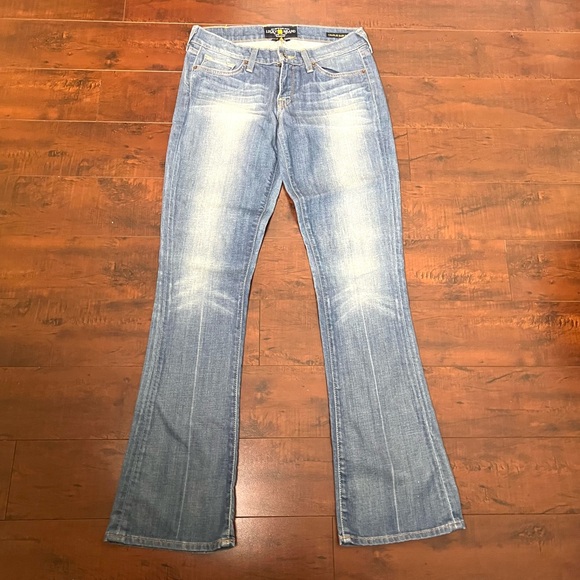 LUCKY BRAND Denim Charlie Baby Boot Patterson Wash Bootcut Jeans Size 4 / 27 - Picture 2 of 12